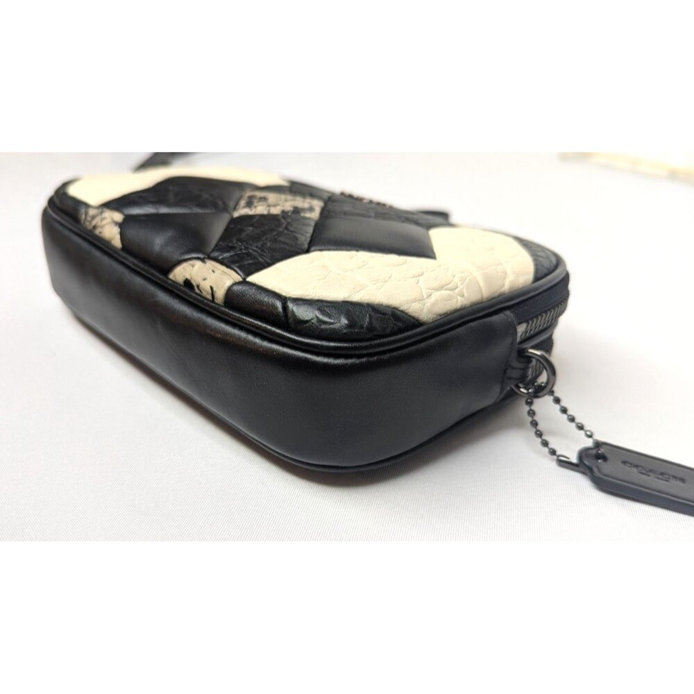 Coach Black Canyon Quilt Exotic Embossed Leather Clutch Crossbody Purse NWT - Picture 7 of 15